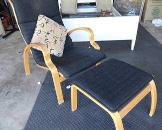 bentwood arm chair and ottoman