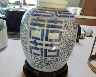 Vintage Chinese Ginger Jar with Lid