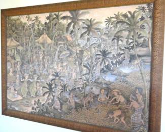 Acrylic Painting on canvas “Balinese in Activities” by Madra 37” x 27” with certificate of authenticity