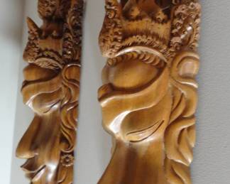 Hangable Indonesian Wall Relief, hand-carved wood Village of Mas, Bali