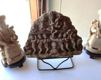 Vintage Chinese emperor & empress 8-1/2” hand-carved faux ivory resin
Vintage composite-stone Thai Hindu Samdra Manthana “Churning of the Ocean of Milk"