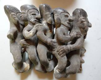 Pre-columbian clay figures, possibly Moche, Peru
