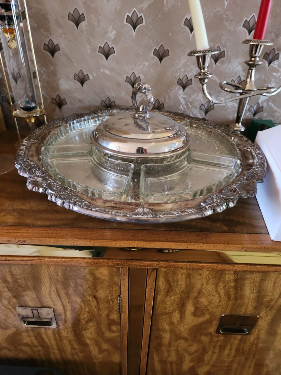 Silver lazy susan