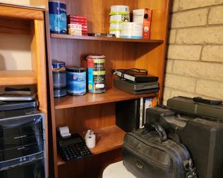 Book shelf and blank CDs