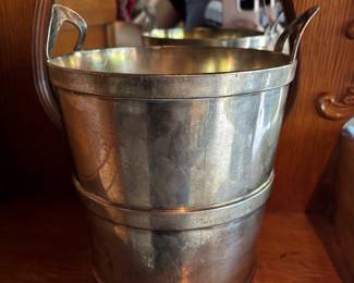 Oregon railroad and navigation company, soldered, silver vintage ice bucket