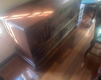 Antique oak buffet