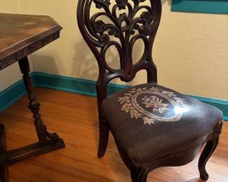1800s carved Belter? style chair