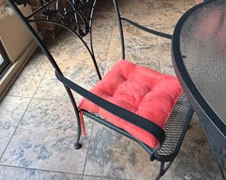 Wrought iron patio set never outdoors