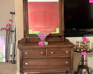 antique dresser with moving mirror