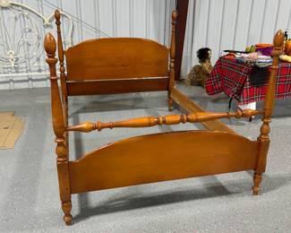 Hard Rock Maple full bed with vanity and dresser