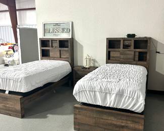 Bookcase twin beds with mattress
