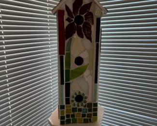 Glass bird house. 