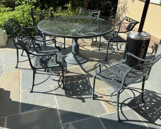 Outdoor Dining Table with 6 Chairs