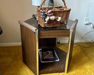 Mid Century Modern Hexagon End Table 