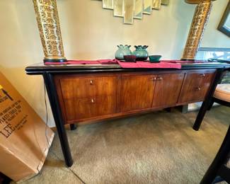Century Furniture walnut and black wood sideboard 