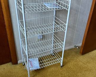 Multi tiered metal rolling cart 