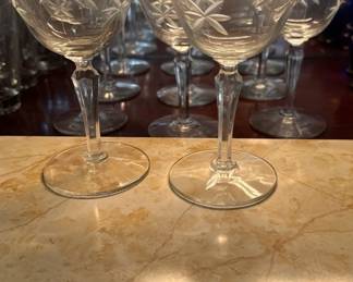vintage crystal cordial glasses 
