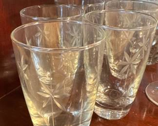 vintage crystal glass tumblers 