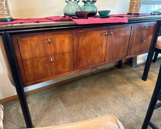 Century Furniture walnut and black wood sideboard 