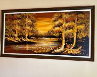Mid century modern landscape framed 