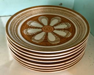 Midcentury Modern Cavalier Ironstone Flower Design Dessert Plates 