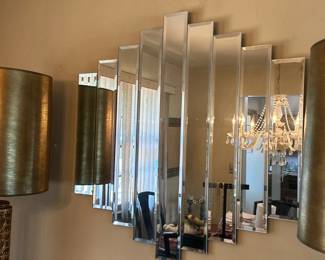 9 panel beveled vintage mirror 