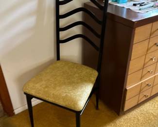 Chiavari Gio Ponti Style Mid-Century Modern Italian High Back Chair 50s