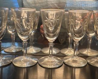 vintage crystal water goblets 