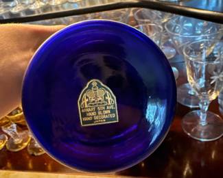 Japanese Style Cobalt Decanter with matching glasses 