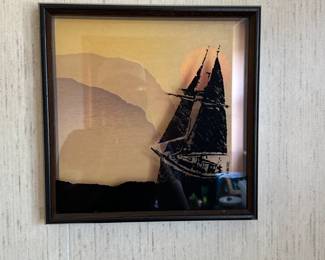 "Lucid Lines Series" Shadow Art Box Sailboat by Virgil Thrasher 