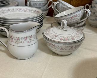 Mikasa Rosebud sugar and creamer 