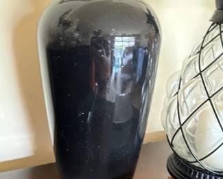 black enamel ceramic vase 