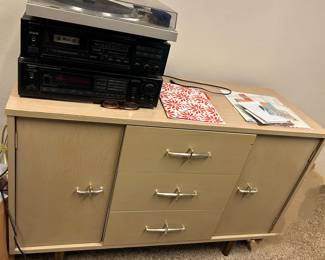 Buffet, record player, cassette player, and tuner/amplifier