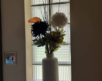 Decorative vase with dried flowers (matching vase also for sale, not pictured)
