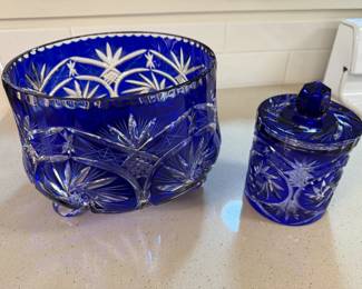 Blue cut crystal Poland