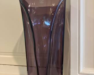 Large 16" Krosno violet glass vase