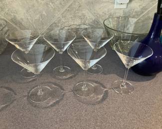 6 Marquise by Waterford martini goblets