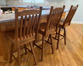 Oak bar chairs