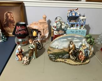 Some of the many nativity sets