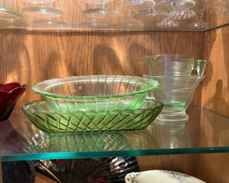 Green depression glass