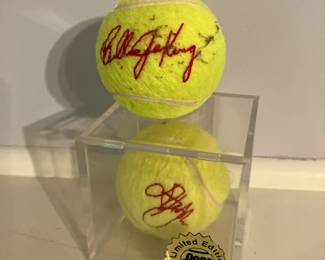 Autographed Billy Jean King tennis balls