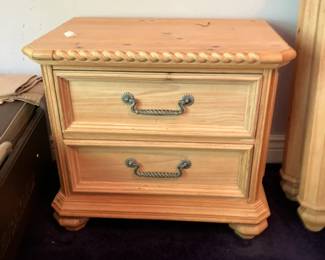One of pair of matched pine nightstands
