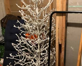 Lighted white Christmas tree