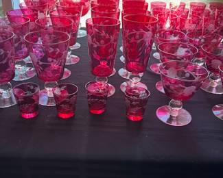 Cranberry glassware...all sizes