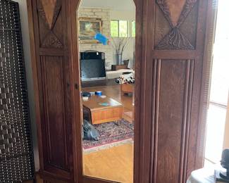 Moroccan hand-carved early 20th century armoire