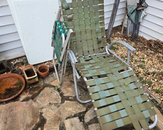 Vintage aluminum recliner & chair