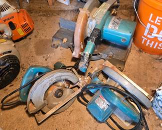 Makita power tools - chop saw & 2 circular saws