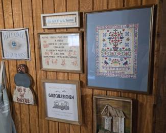 Sampler & lots of Cabin Decor