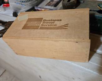 Wood box with box joints for Amex Travel Services
