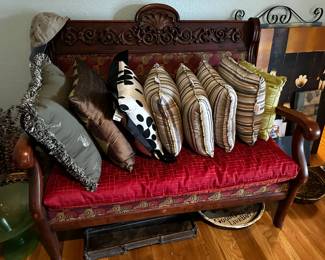 Throw pillows, love seat